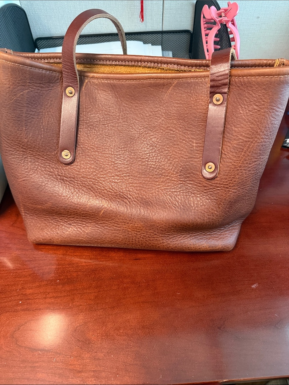 Go forth goods small Avery tote in saddle - Picture 2 of 7